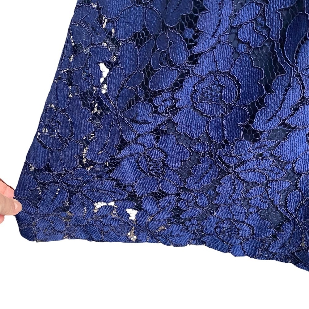 ERIN Erin Fetherston Navy Lace Halter Swing Dress Cocktail A-Line - Picture 6 of 13